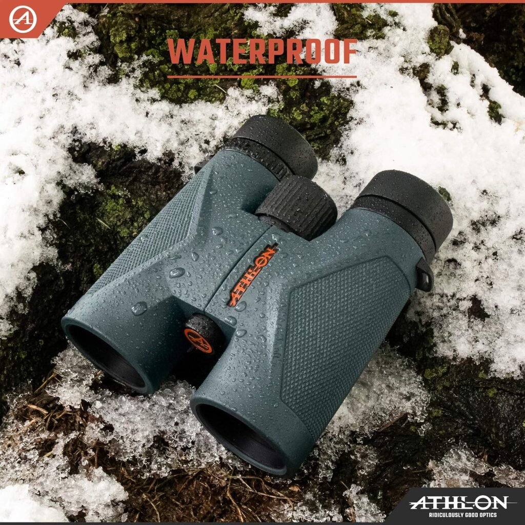 Athlon Optics Midas UHD 8x42 Binoculars, ED Glass, Gray, Waterproof