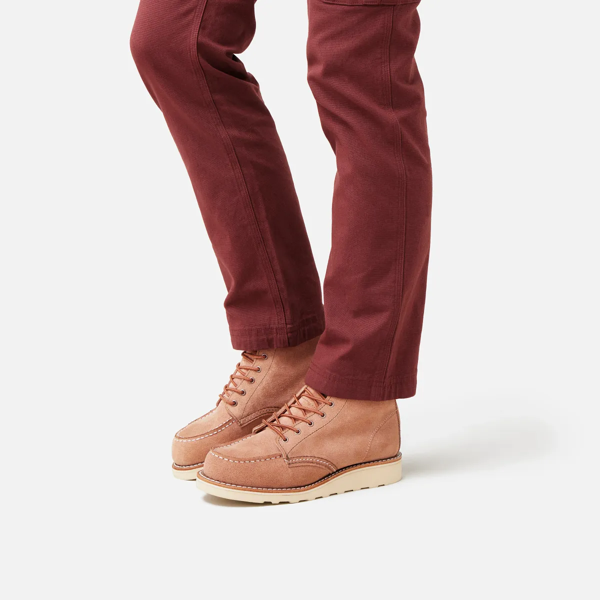 Red Wing Classic Moc Women's 6-inch Boot Dusty Rose Abilene Leather 3319