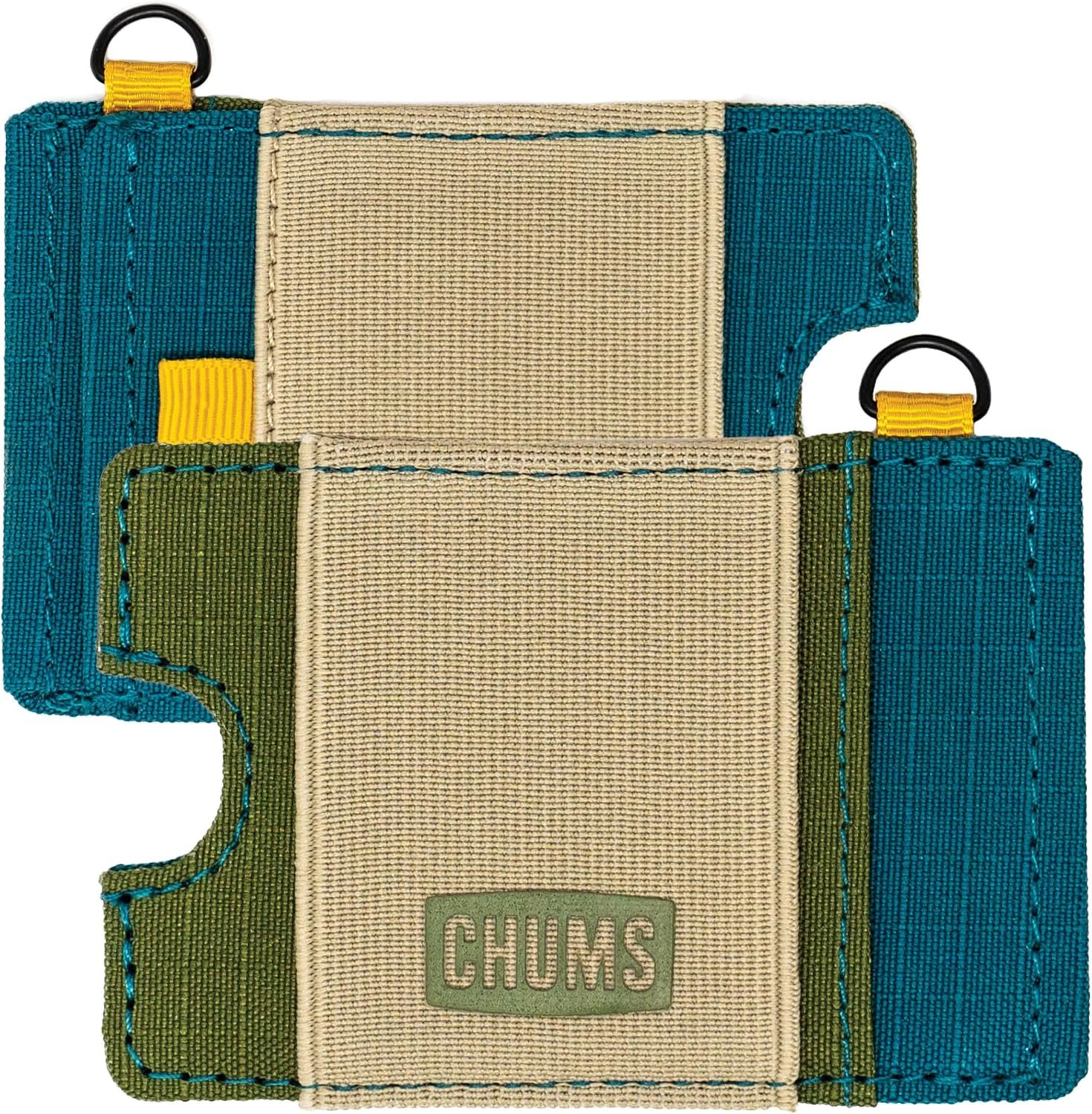 Chums Bandit Lo-Pro wallet — Olive/Teal/Putty